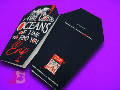 "I Have Crossed Oceans of Time" Personalized Coffin Card