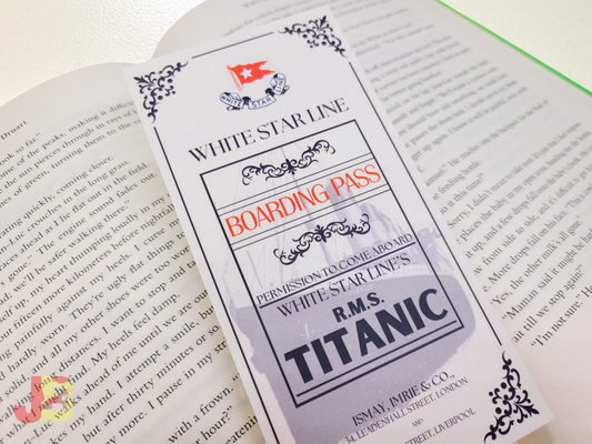 Titanic Boarding Pass Bookmark
