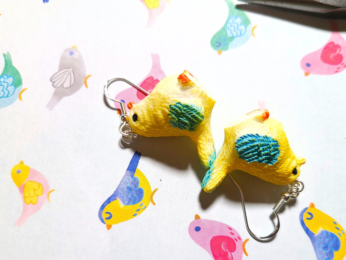 Yellow Canary Bird Earrings