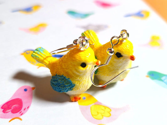 Yellow Canary Bird Earrings