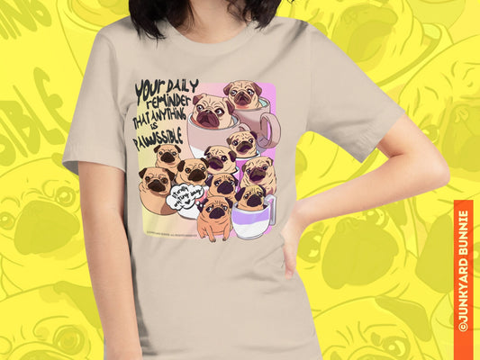 Adorable Motivational Kawaii Pug T-Shirt