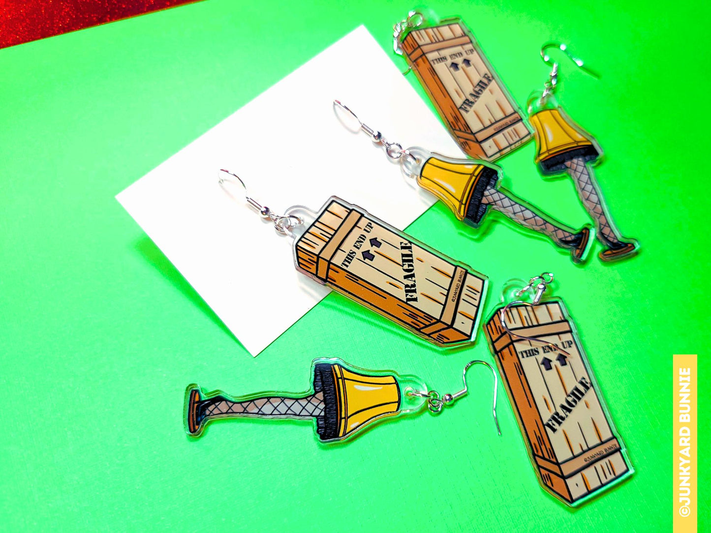Lamp and Fragile Box Acrylic Earrings