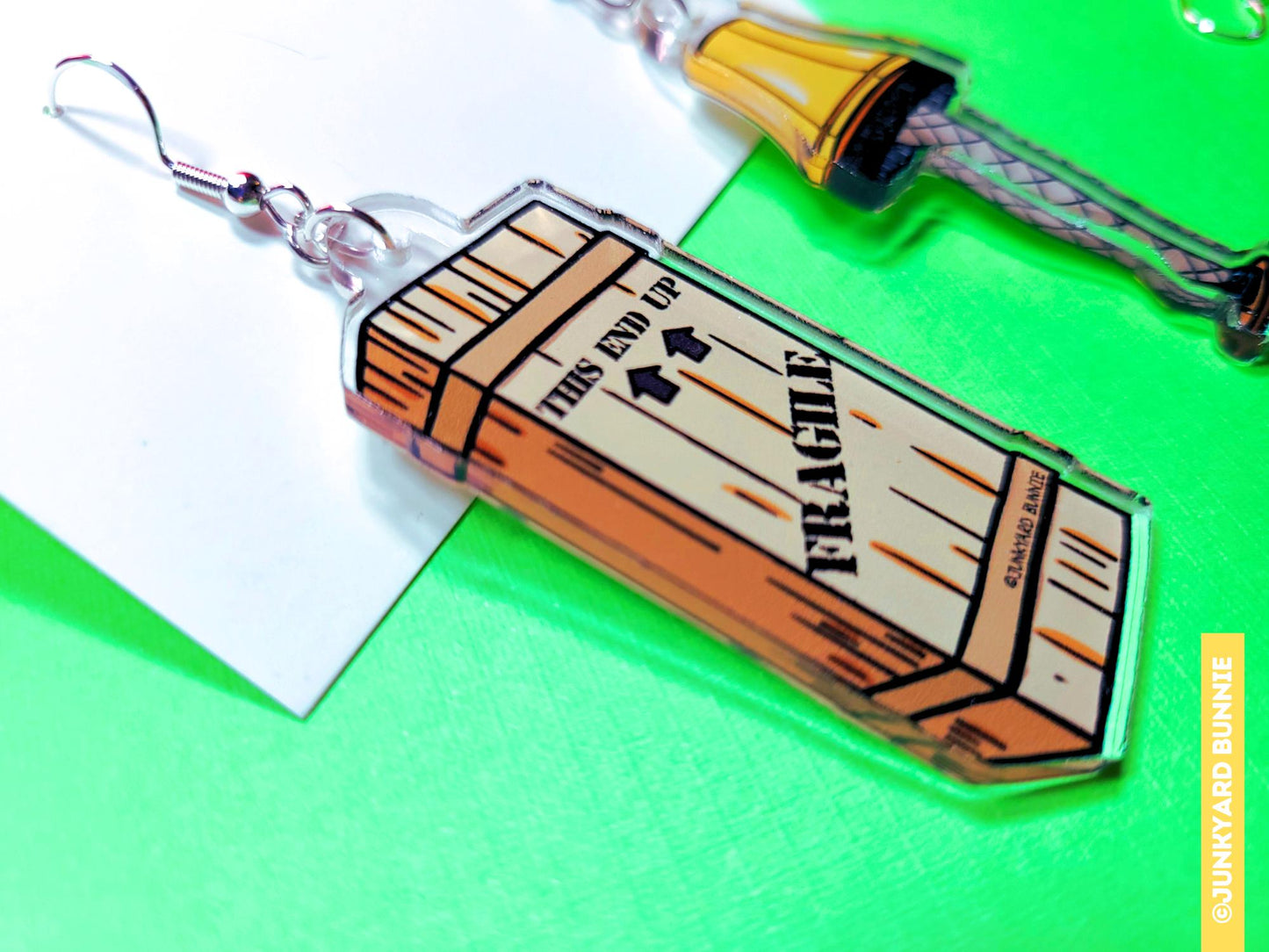 Lamp and Fragile Box Acrylic Earrings