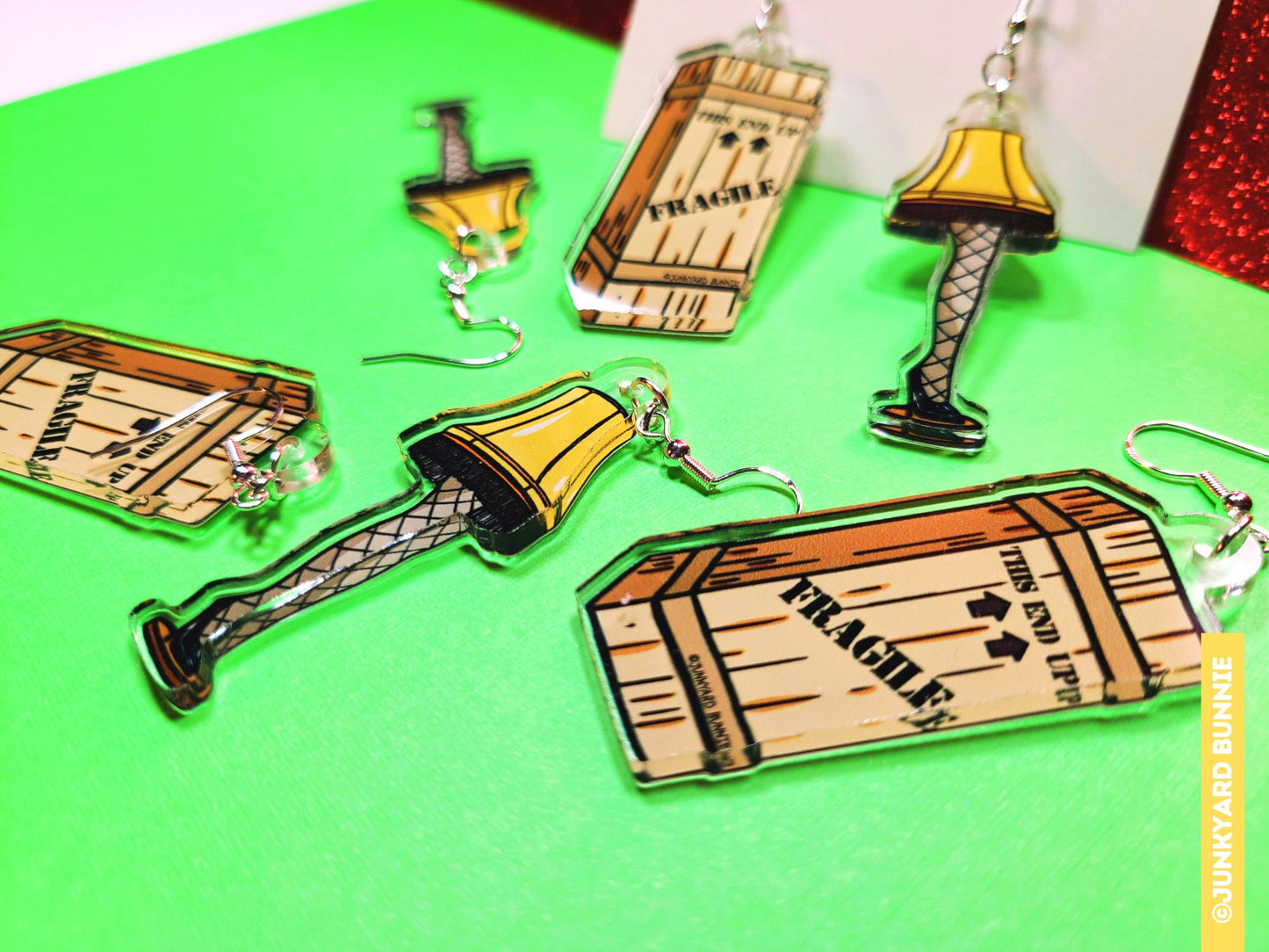 Lamp and Fragile Box Acrylic Earrings