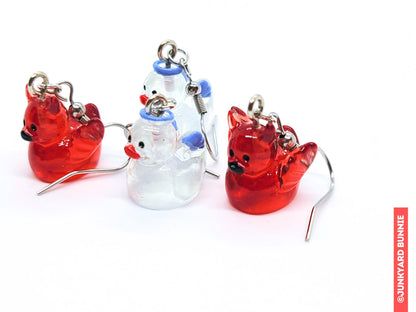 Angel and Devil Rubber Duck Earrings