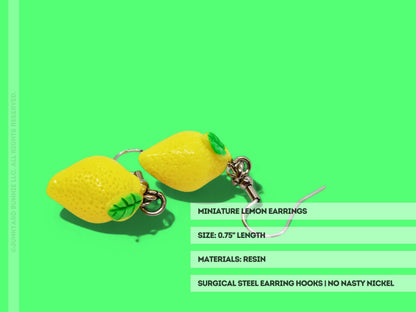 Cute Miniature Lemon Earrings