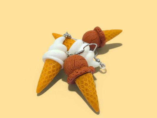 Miniature Ice Cream Cone Earrings