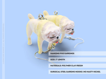 Cute Miniature Pug Earrings