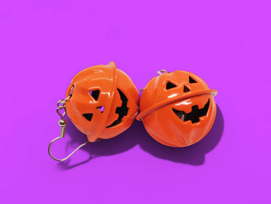 Spooky Jingle Jack O' Lantern Earrings