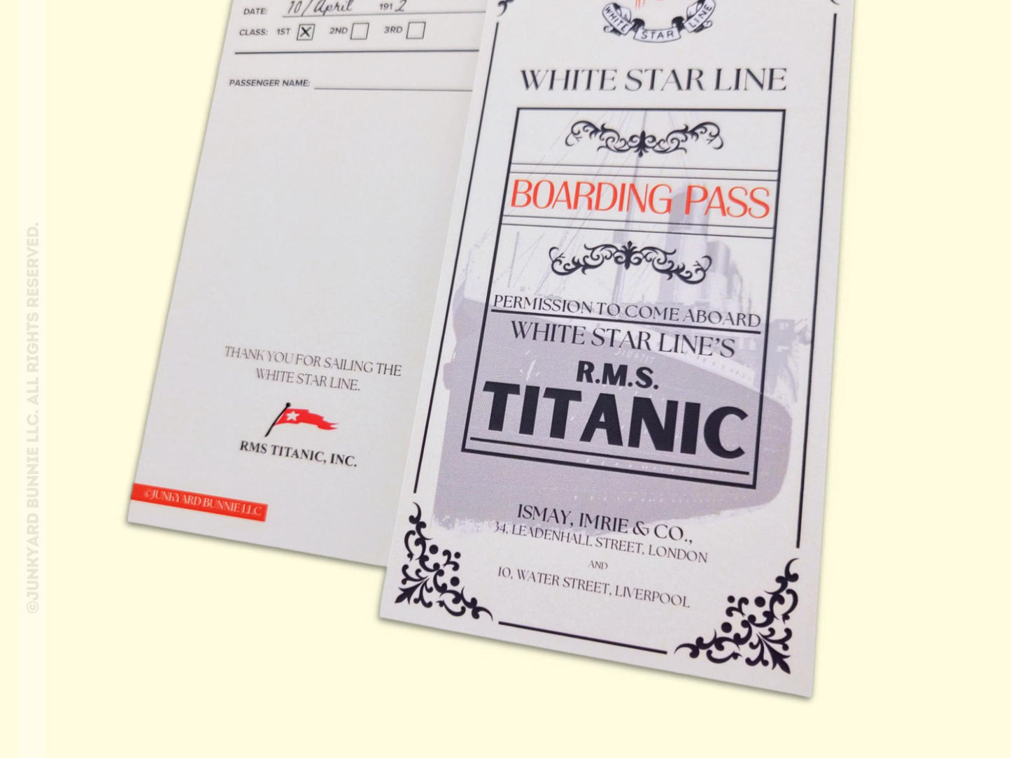Vintage Ocean Liner Boarding Pass Bookmark