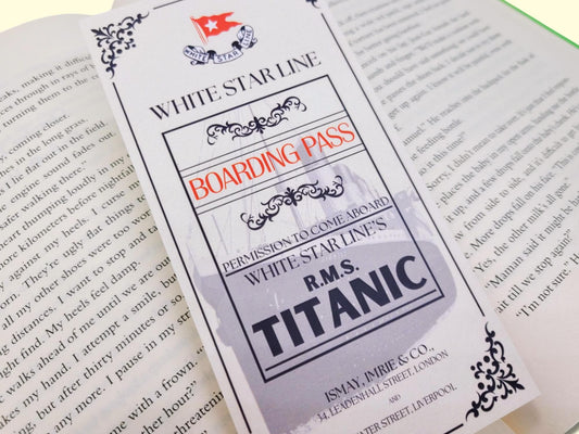 Vintage Ocean Liner Boarding Pass Bookmark