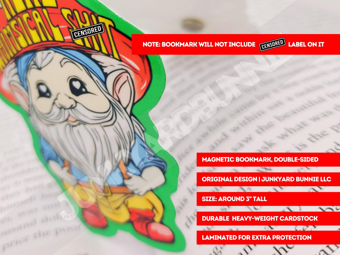 Whimsical Garden Gnome Magnetic Bookmark