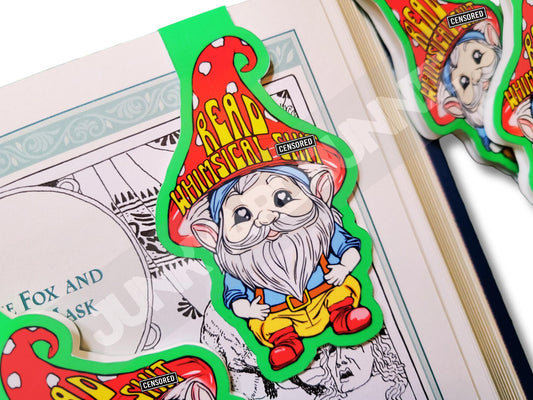 Whimsical Garden Gnome Magnetic Bookmark