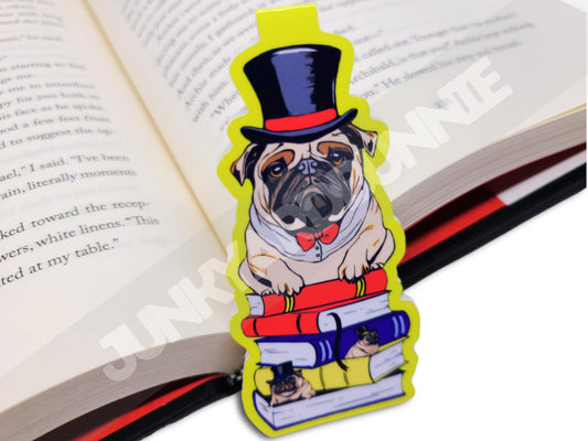Kawaii Bookish Pugs Magnetic Bookmark