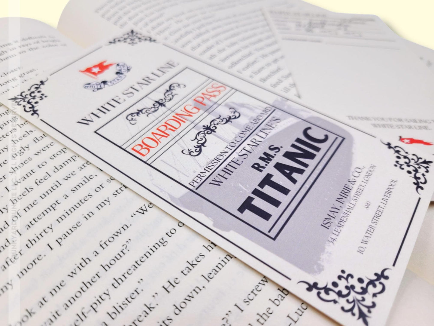 Vintage Ocean Liner Boarding Pass Bookmark