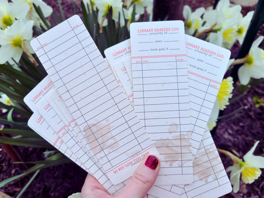 Vintage Library Card Book Tracker Bookmark